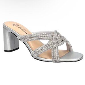 BELLA~VITA CARMEN Women's Crisscross Straps Heel Sandals Silver Size 8.5 WW